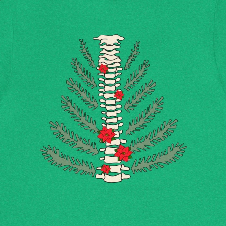 Christmas Tree Spine (Back Design) T-Shirt