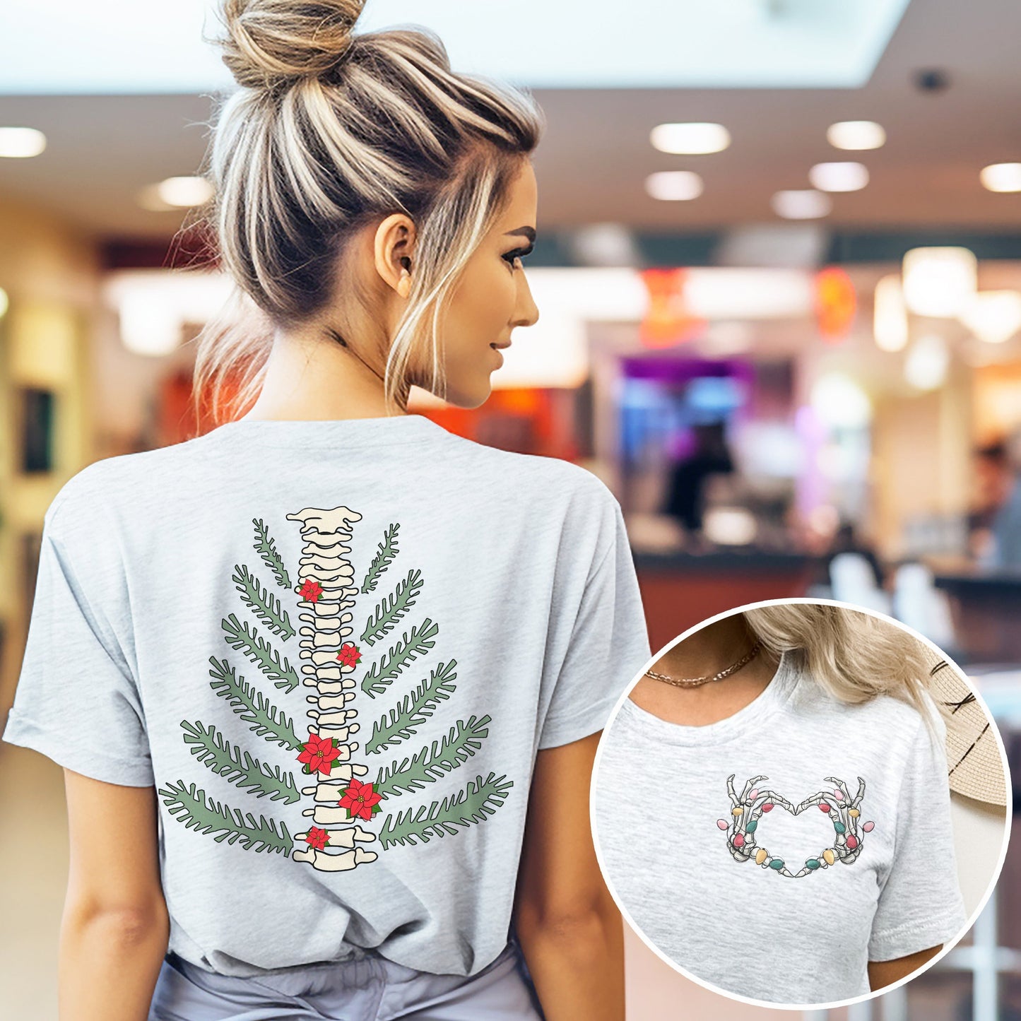 Christmas Tree Spine (Back Design) T-Shirt