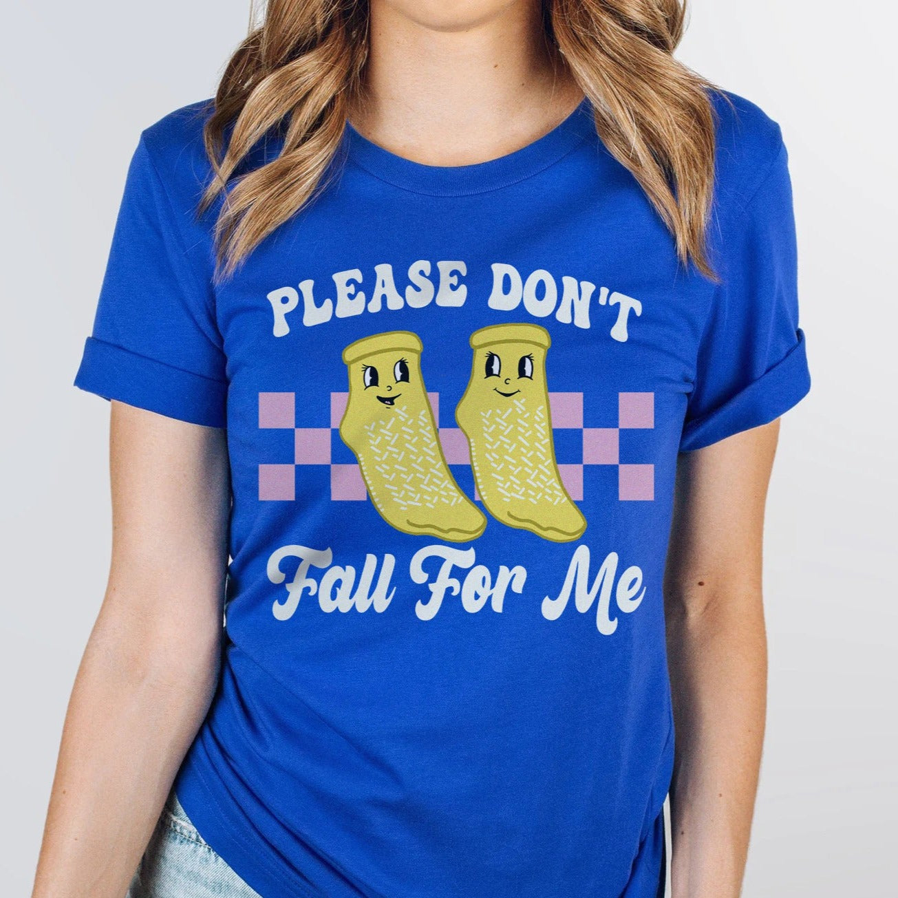 Don't Fall For Me Yellow Grippy Socks T-Shirt
