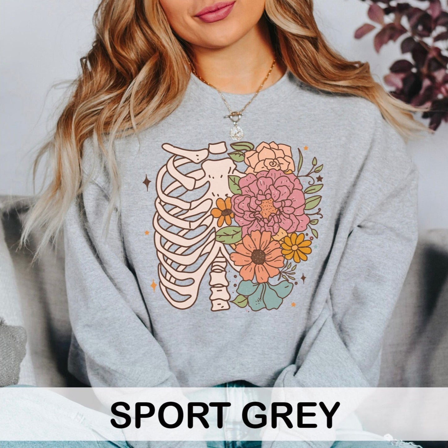 Floral Rib Cage Sweatshirt