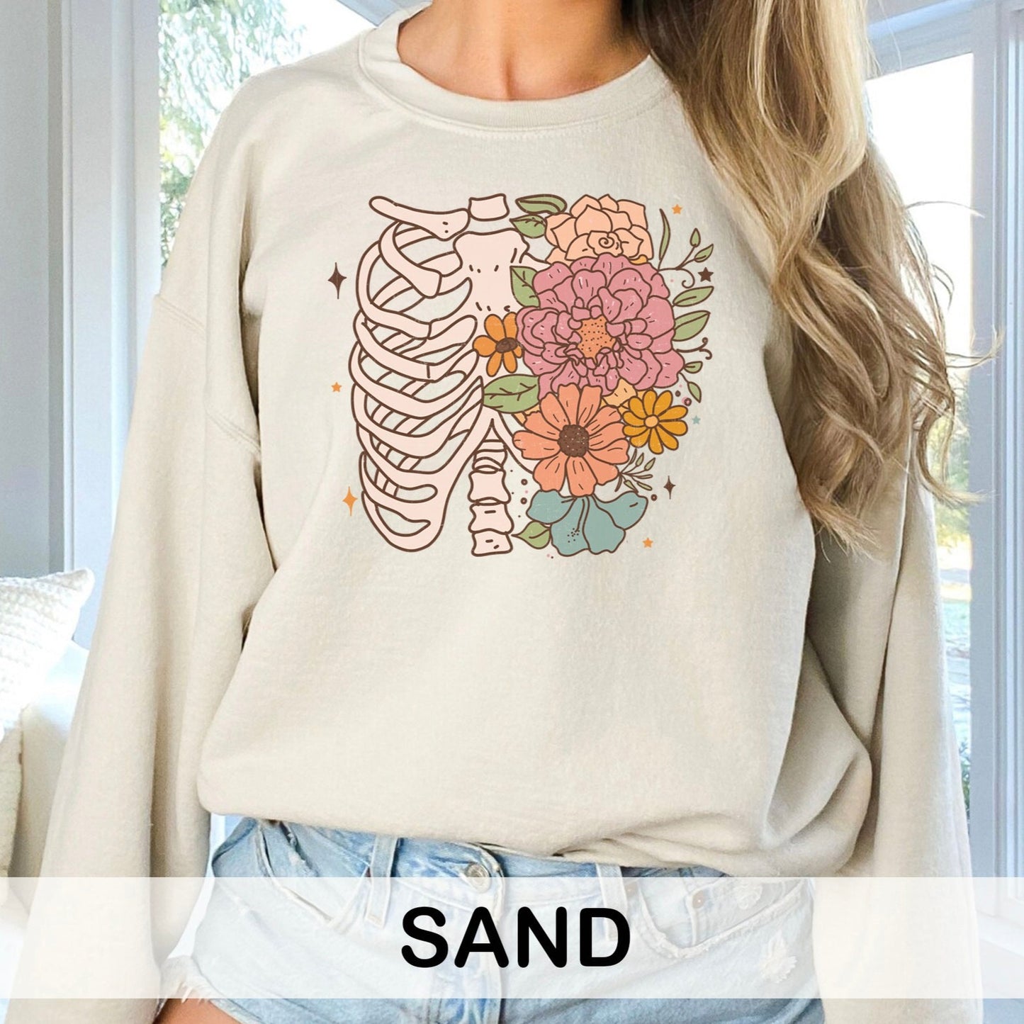Floral Rib Cage Sweatshirt