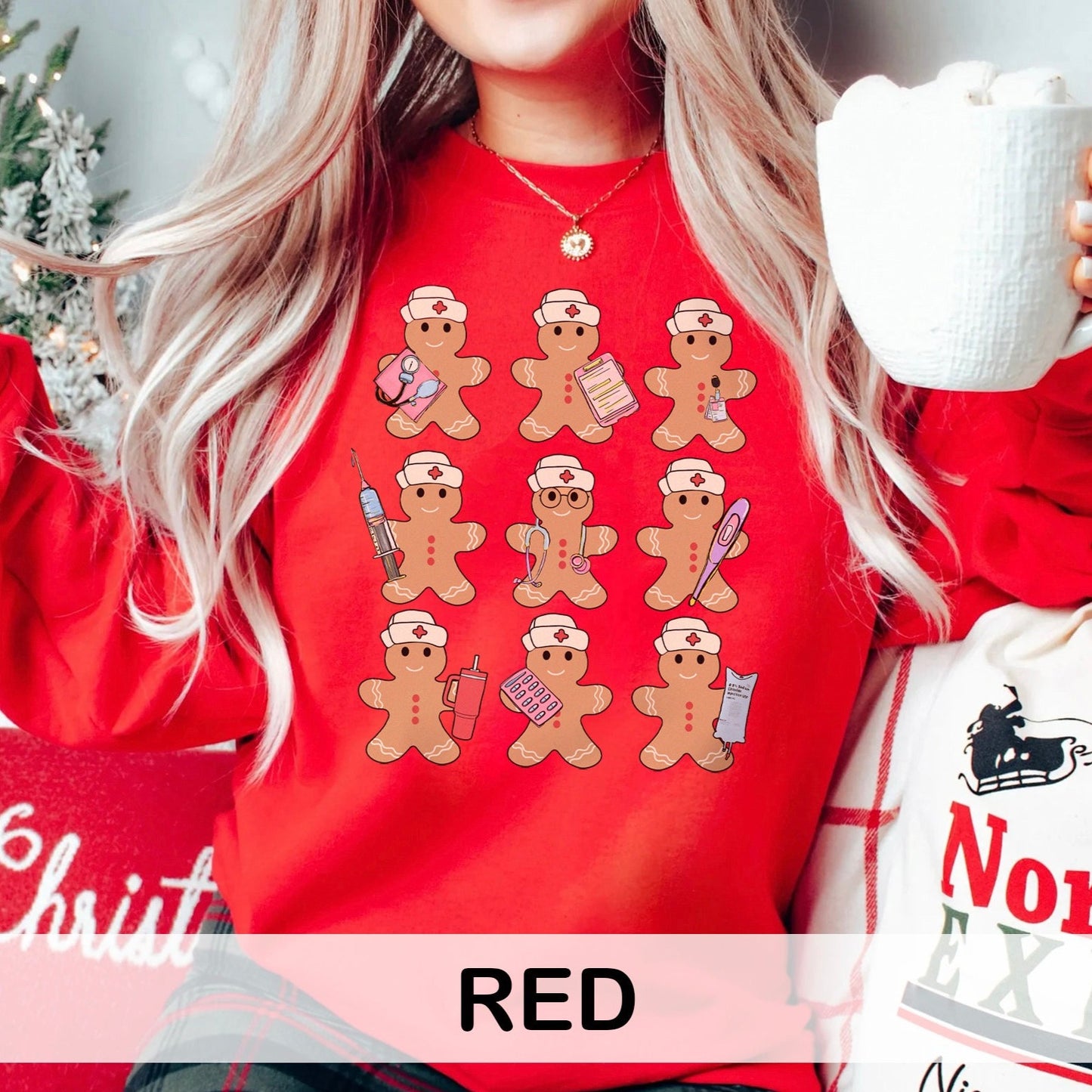 Gingerbread Nurses in a Row Sweatshirt