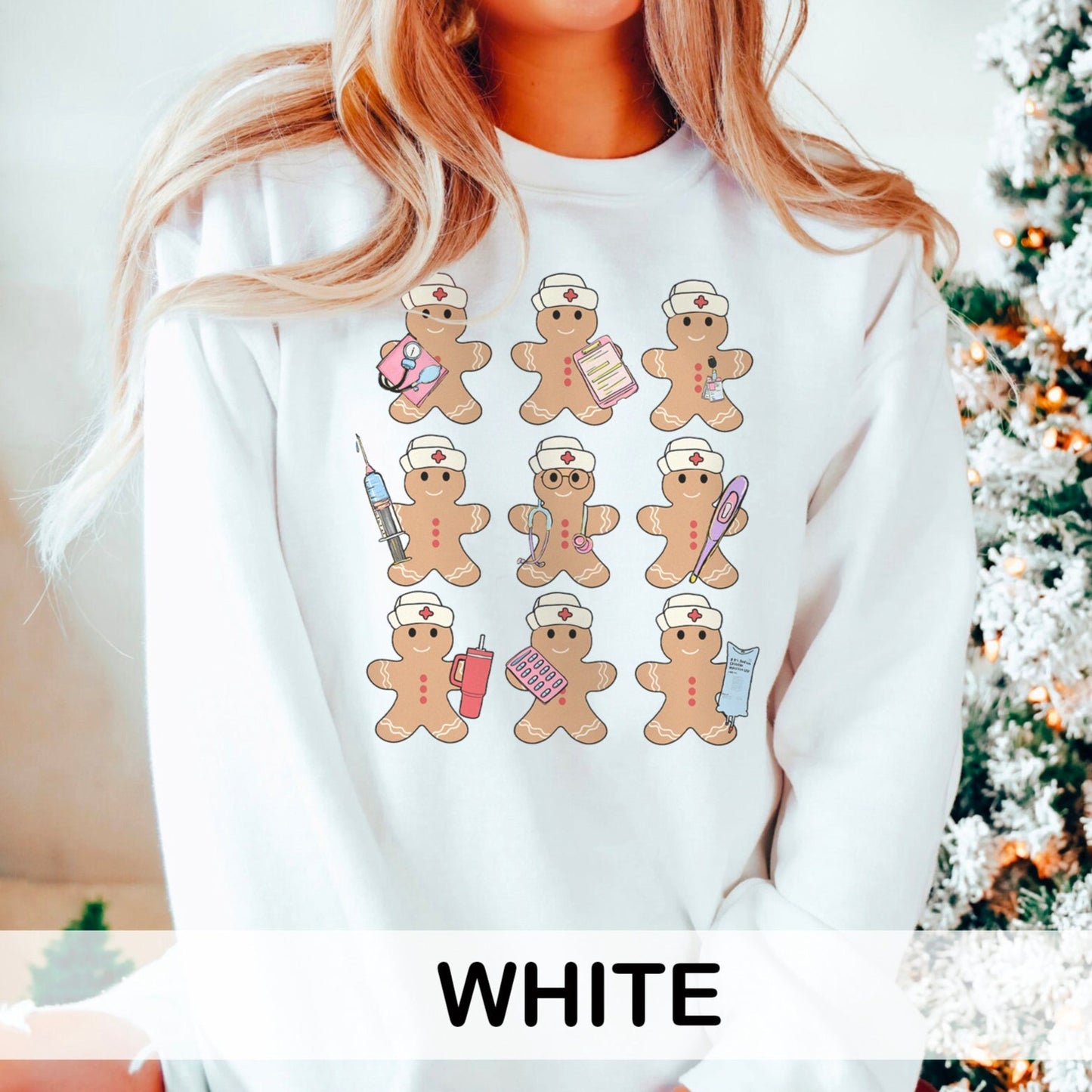 Gingerbread Nurses in a Row Sweatshirt