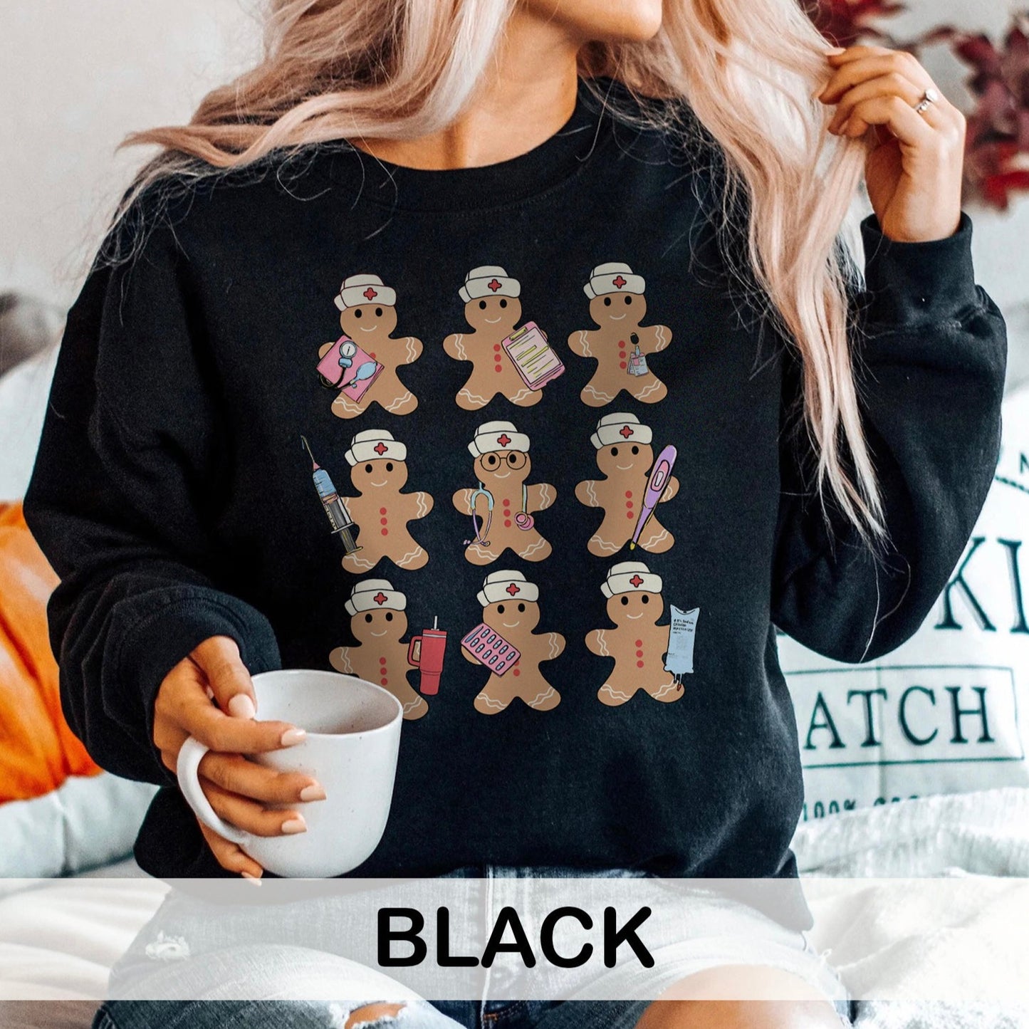 Gingerbread Nurses in a Row Sweatshirt