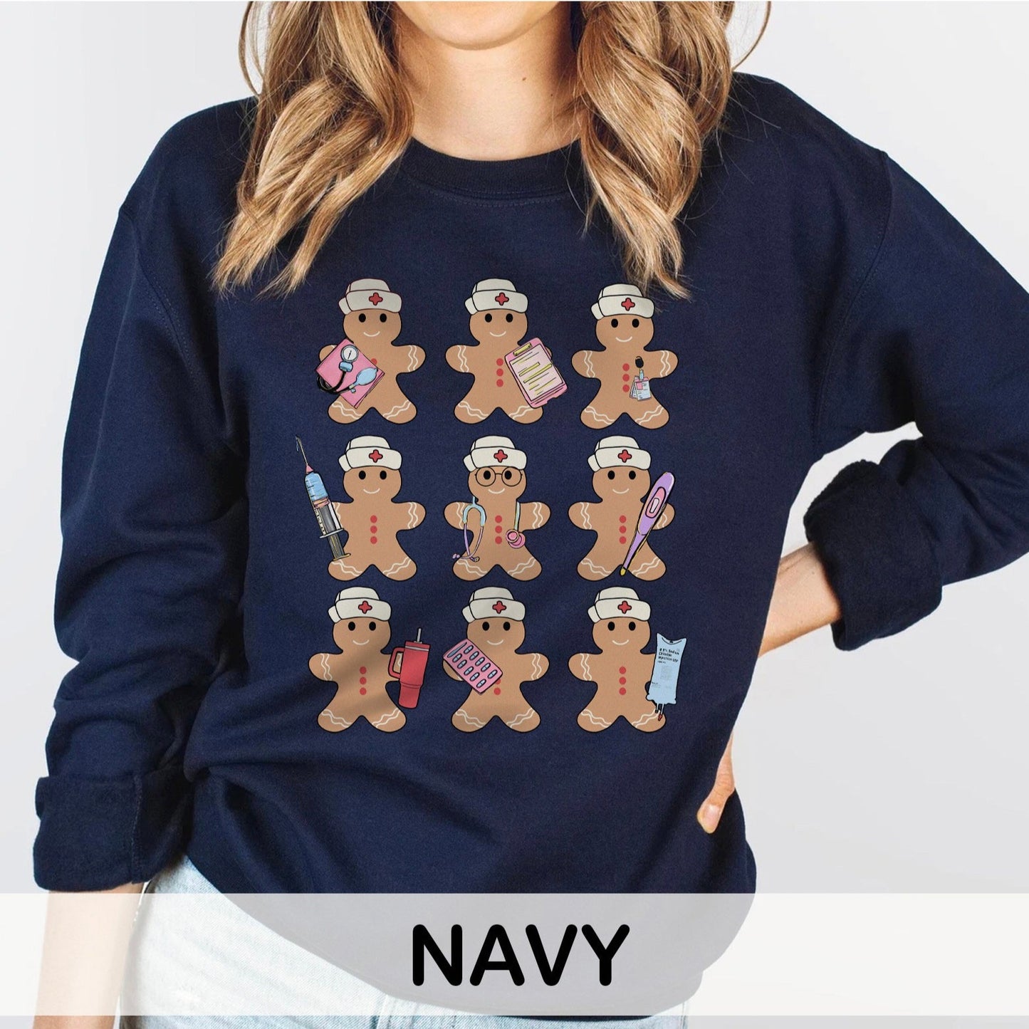 Gingerbread Nurses in a Row Sweatshirt