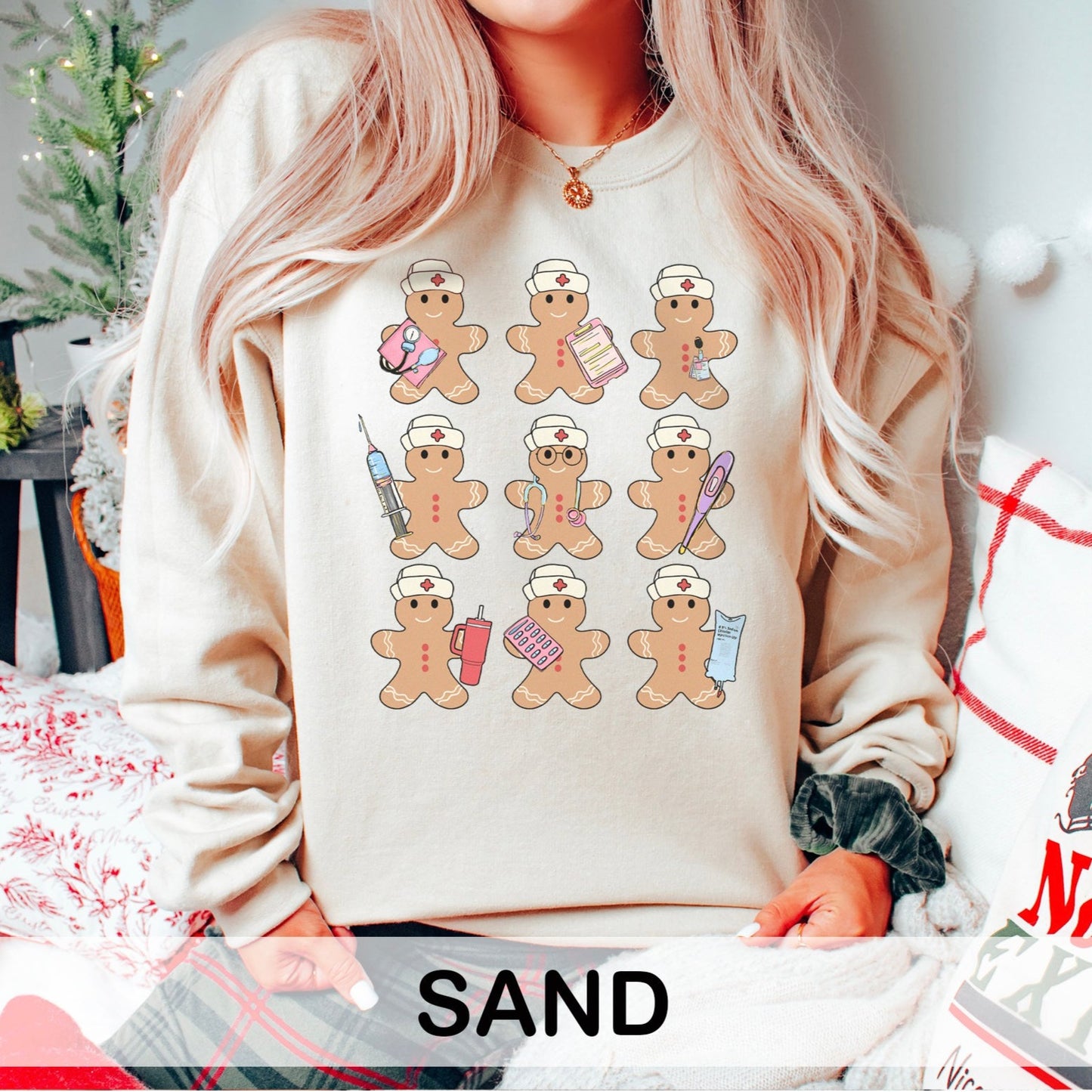 Gingerbread Nurses in a Row Sweatshirt