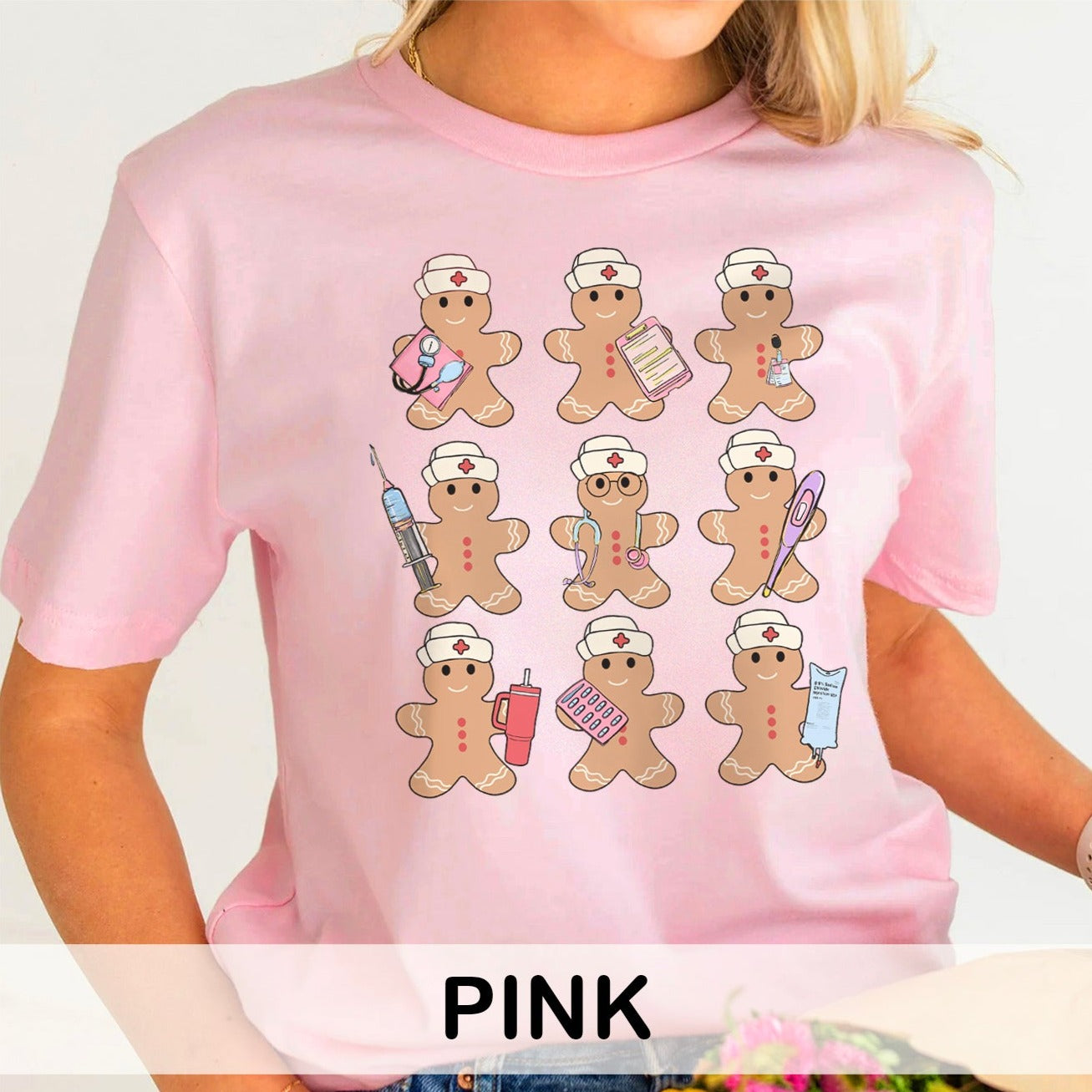 Gingerbread Nurses in a Row T-Shirt