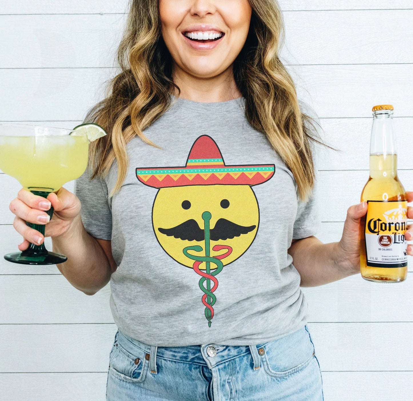 Cinco De Mayo Caduceus Face T-Shirt