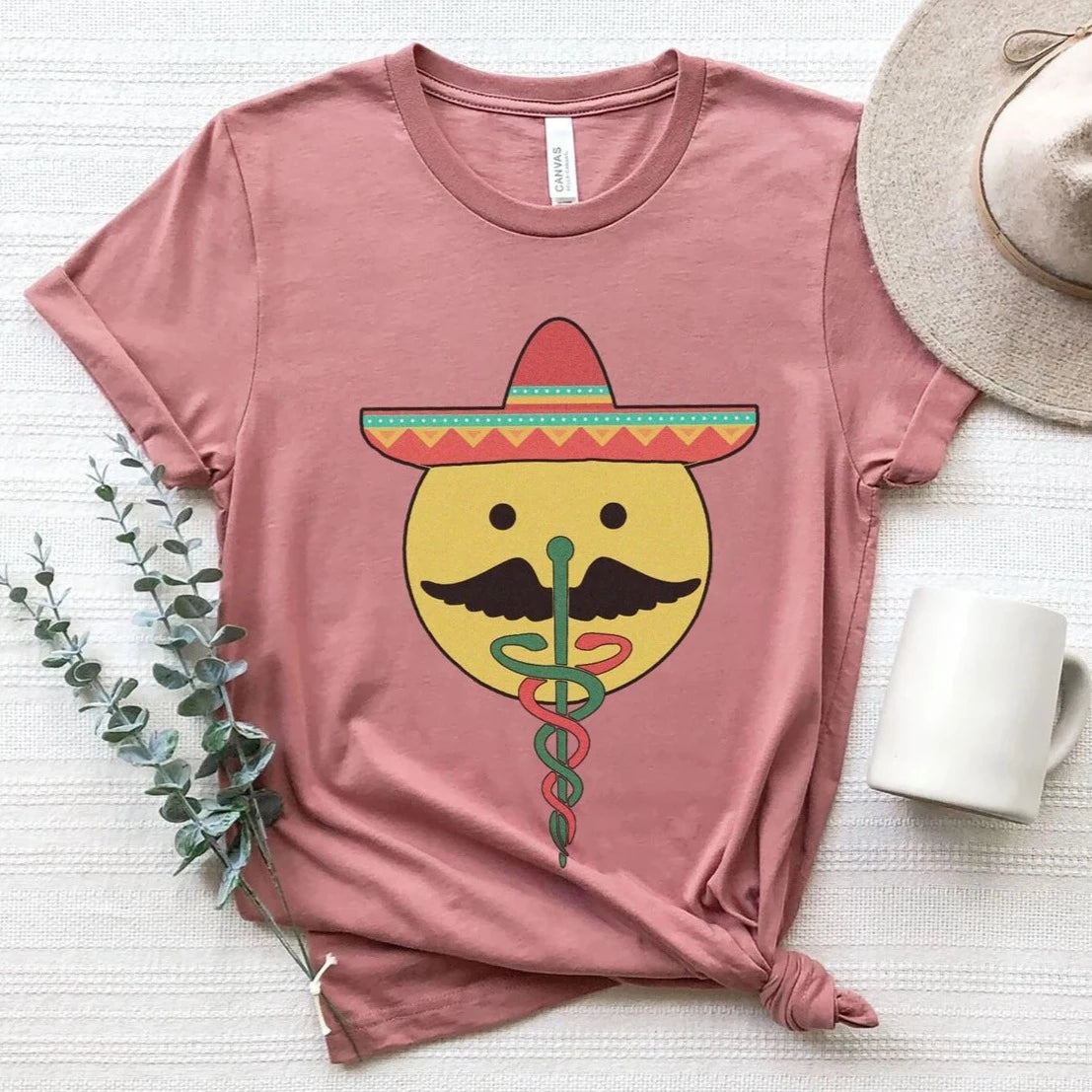 Cinco De Mayo Caduceus Face T-Shirt