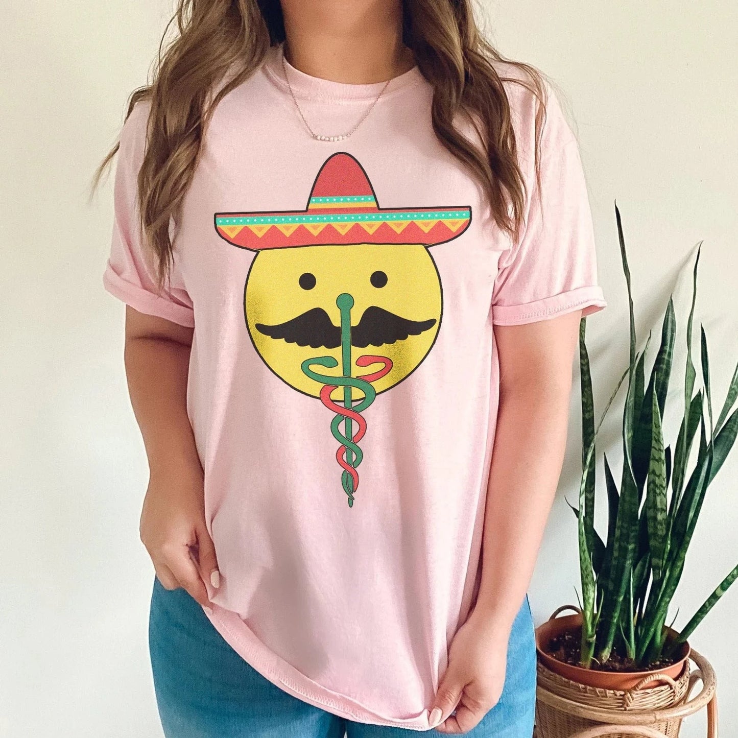 Cinco De Mayo Caduceus Face T-Shirt