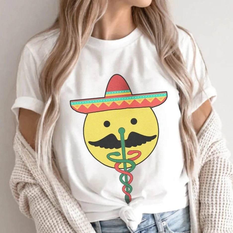 Cinco De Mayo Caduceus Face T-Shirt