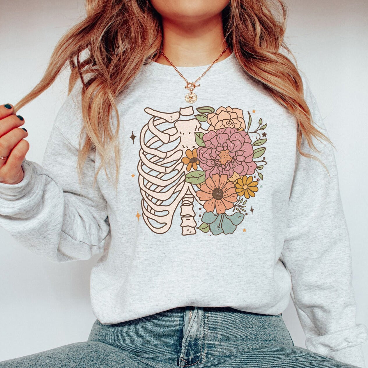 Floral Rib Cage Sweatshirt