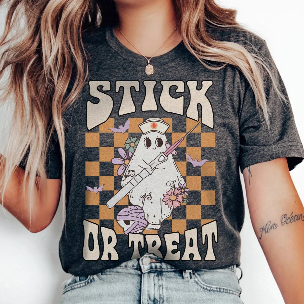 Retro Stick Or Treat T-Shirt