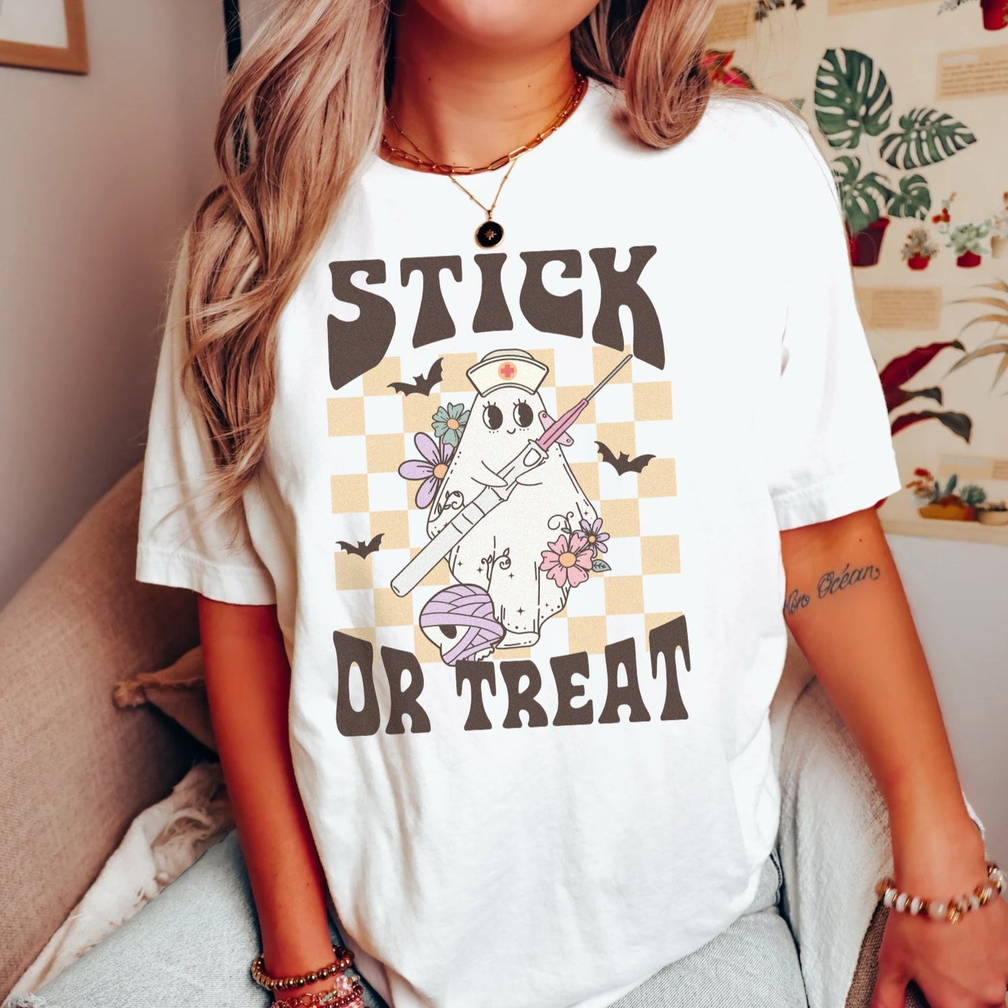 Retro Stick Or Treat T-Shirt