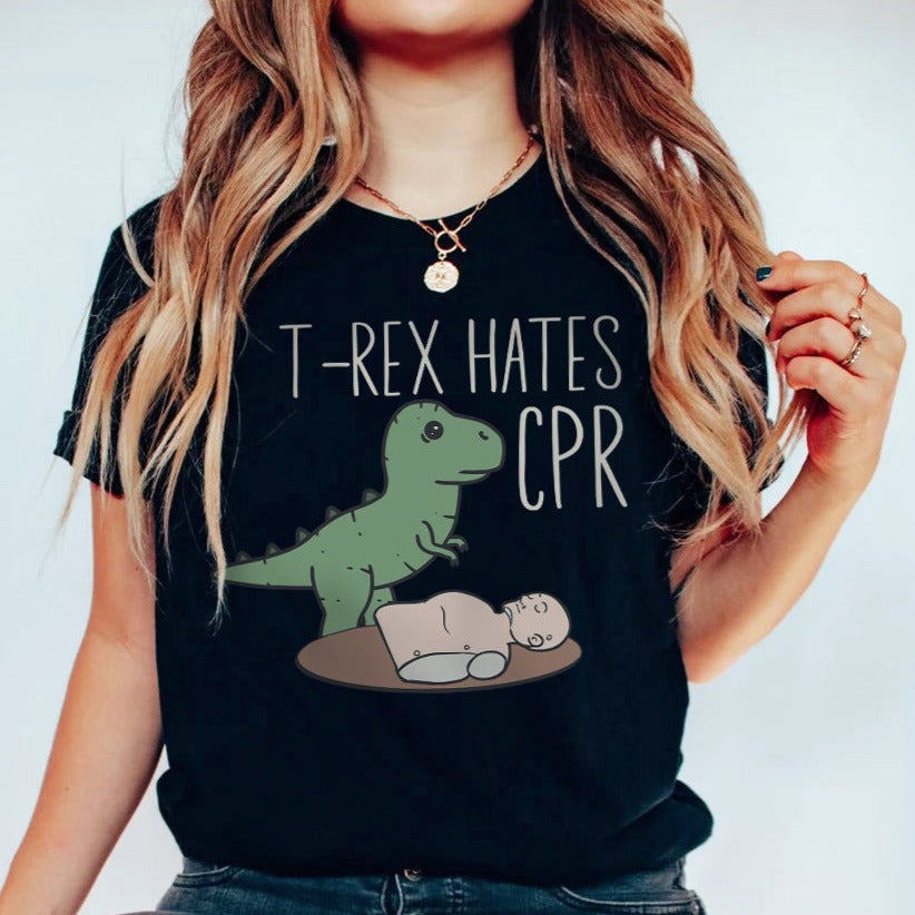 T-Rex Hates CPR T-Shirt