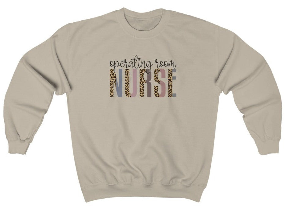 OR Nurse Leopard Text Sweatshirt