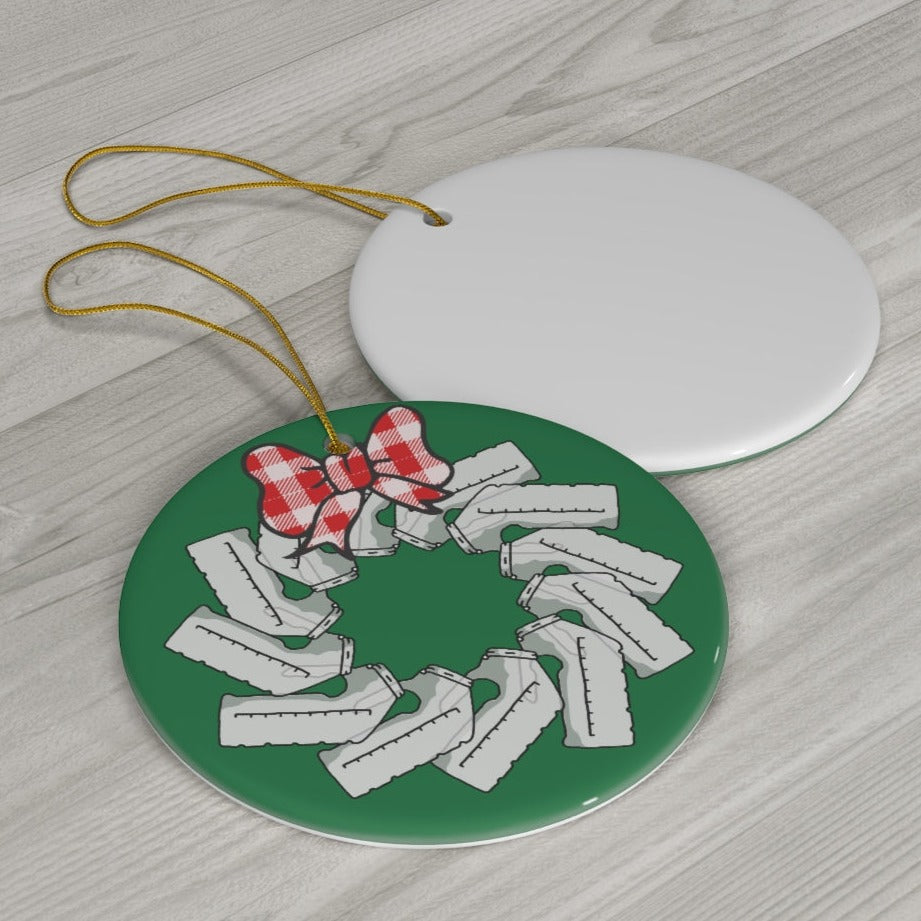 Urinal Wreath Ceramic Ornament
