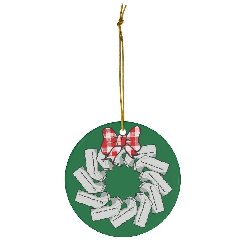 Urinal Wreath Ceramic Ornament