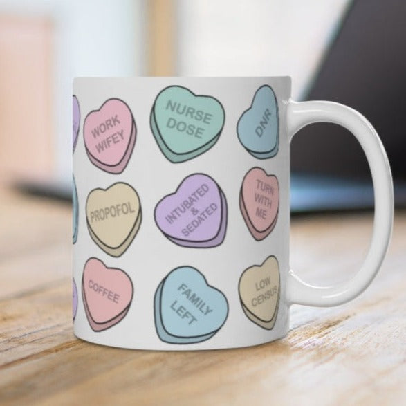 ICU Converation Hearts Ceramic Mug