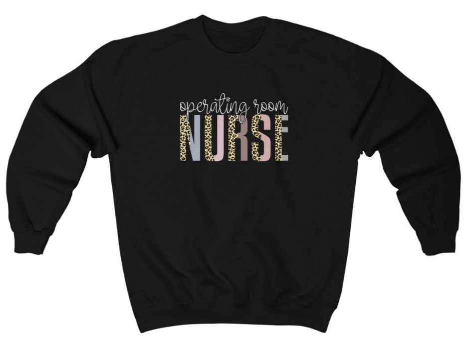OR Nurse Leopard Text Sweatshirt
