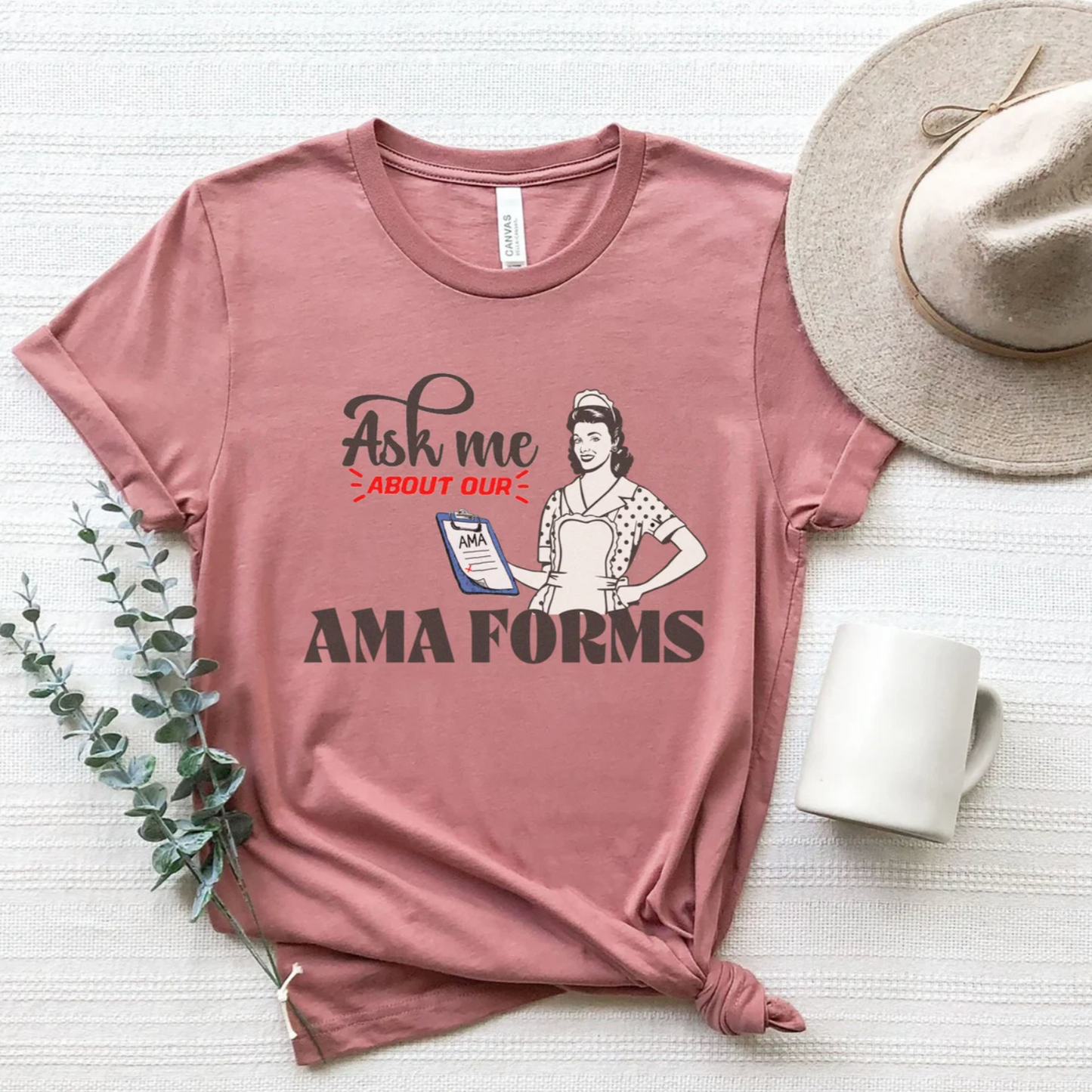 Ask Me About Our AMA Forms Retro T-Shirt