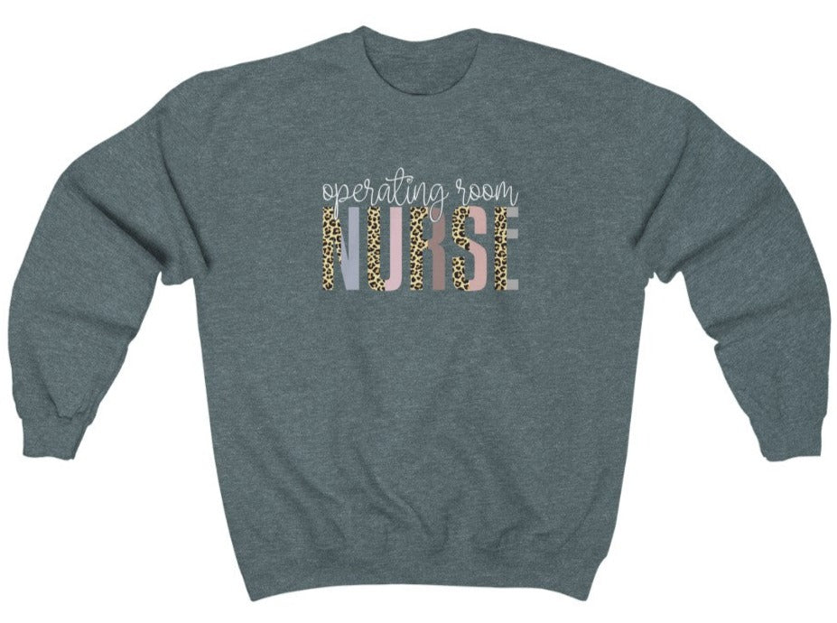 OR Nurse Leopard Text Sweatshirt