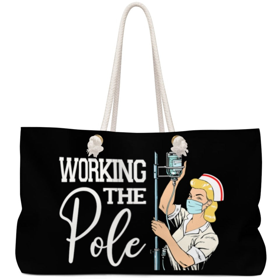 Working the (IV) Pole Oversized Weekender Bag
