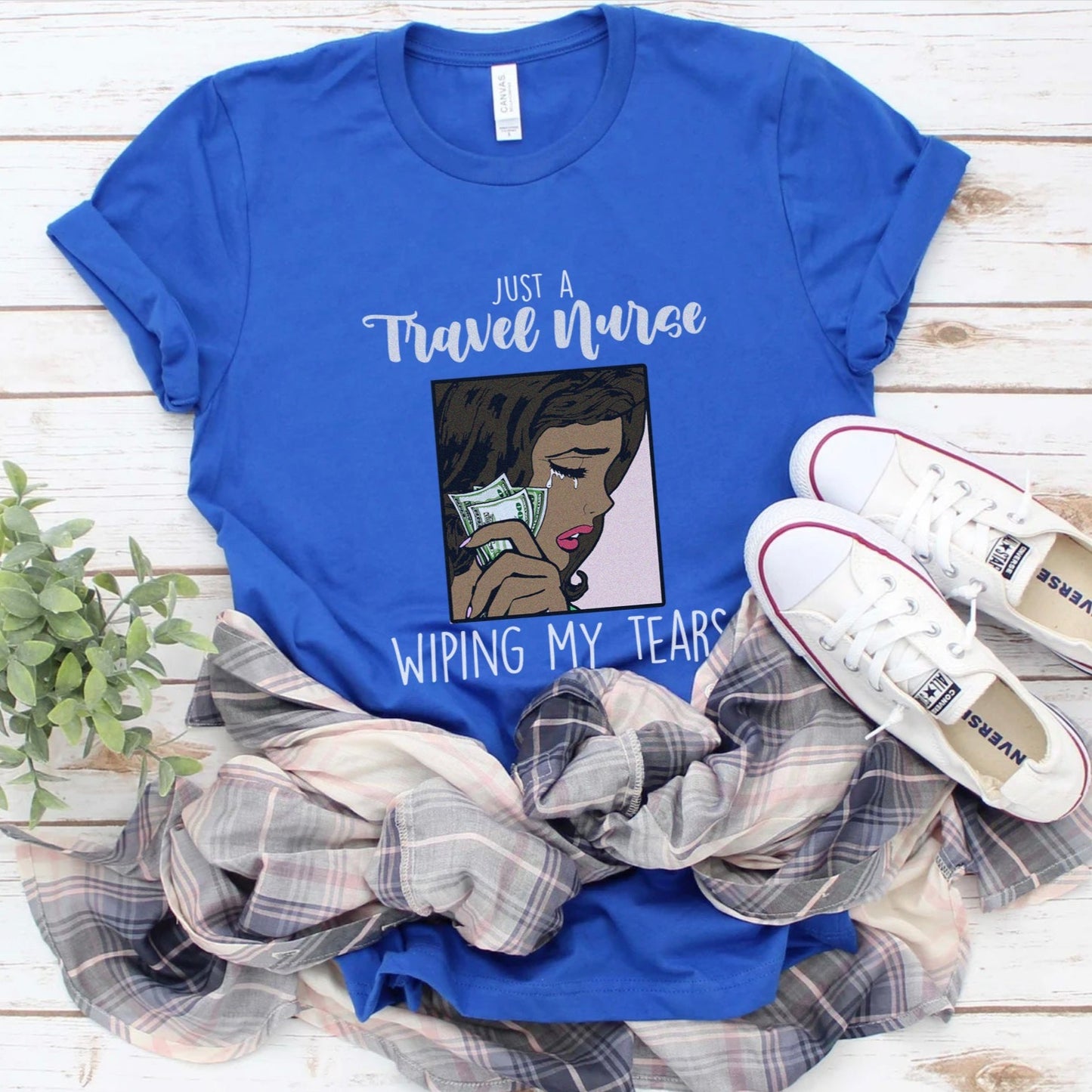 Travel Nurse Wiping My Tears T-Shirt - Melanin Edition