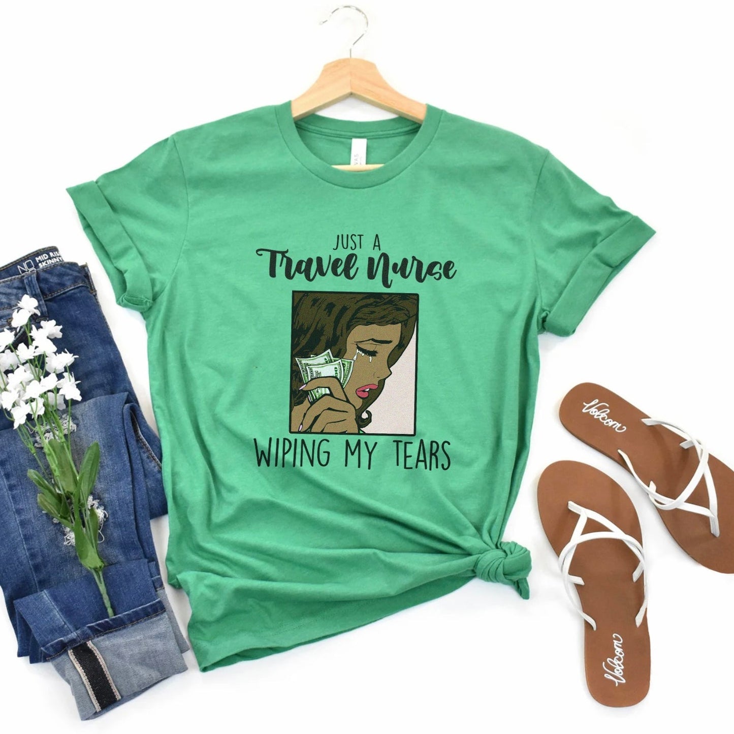 Travel Nurse Wiping My Tears T-Shirt - Melanin Edition