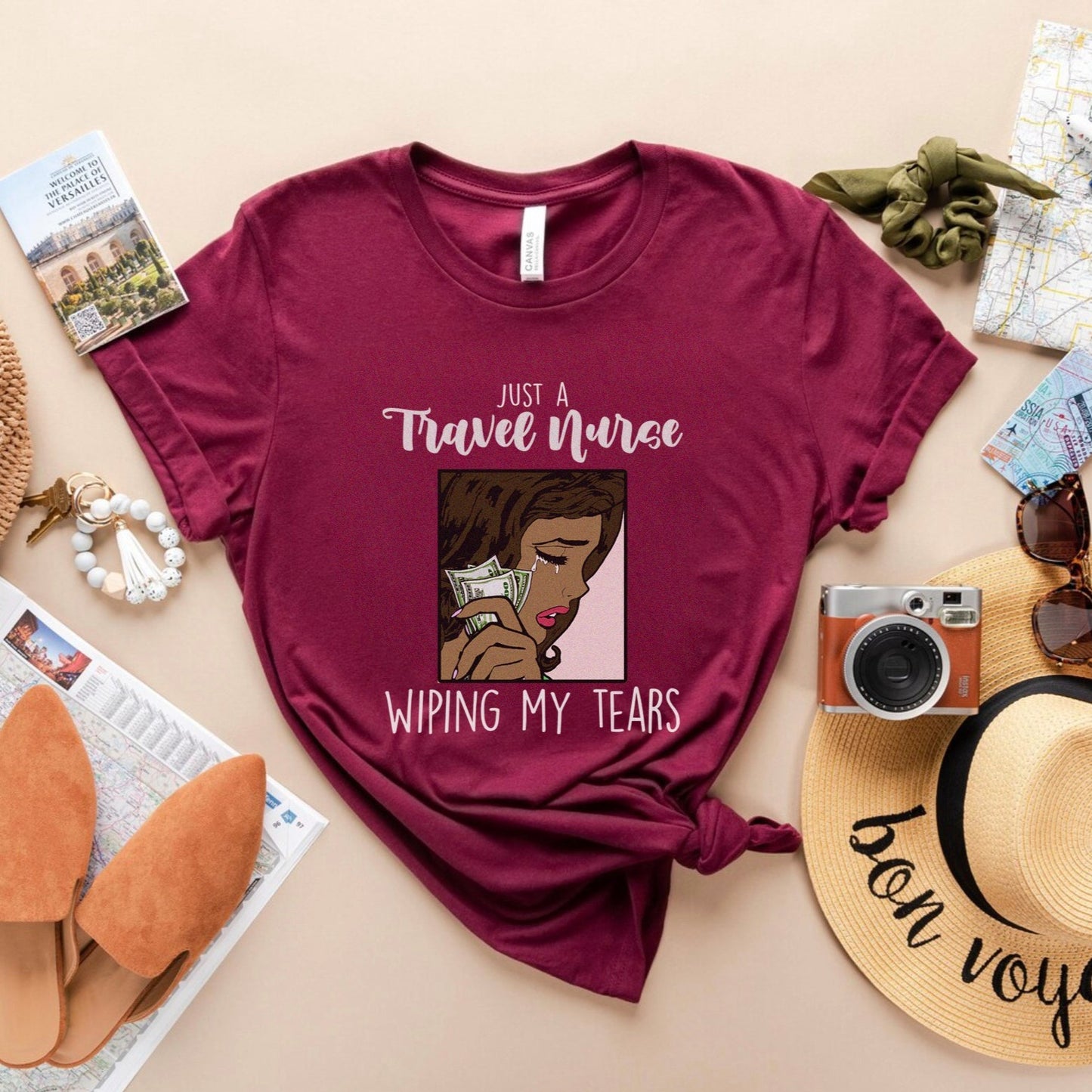 Travel Nurse Wiping My Tears T-Shirt - Melanin Edition