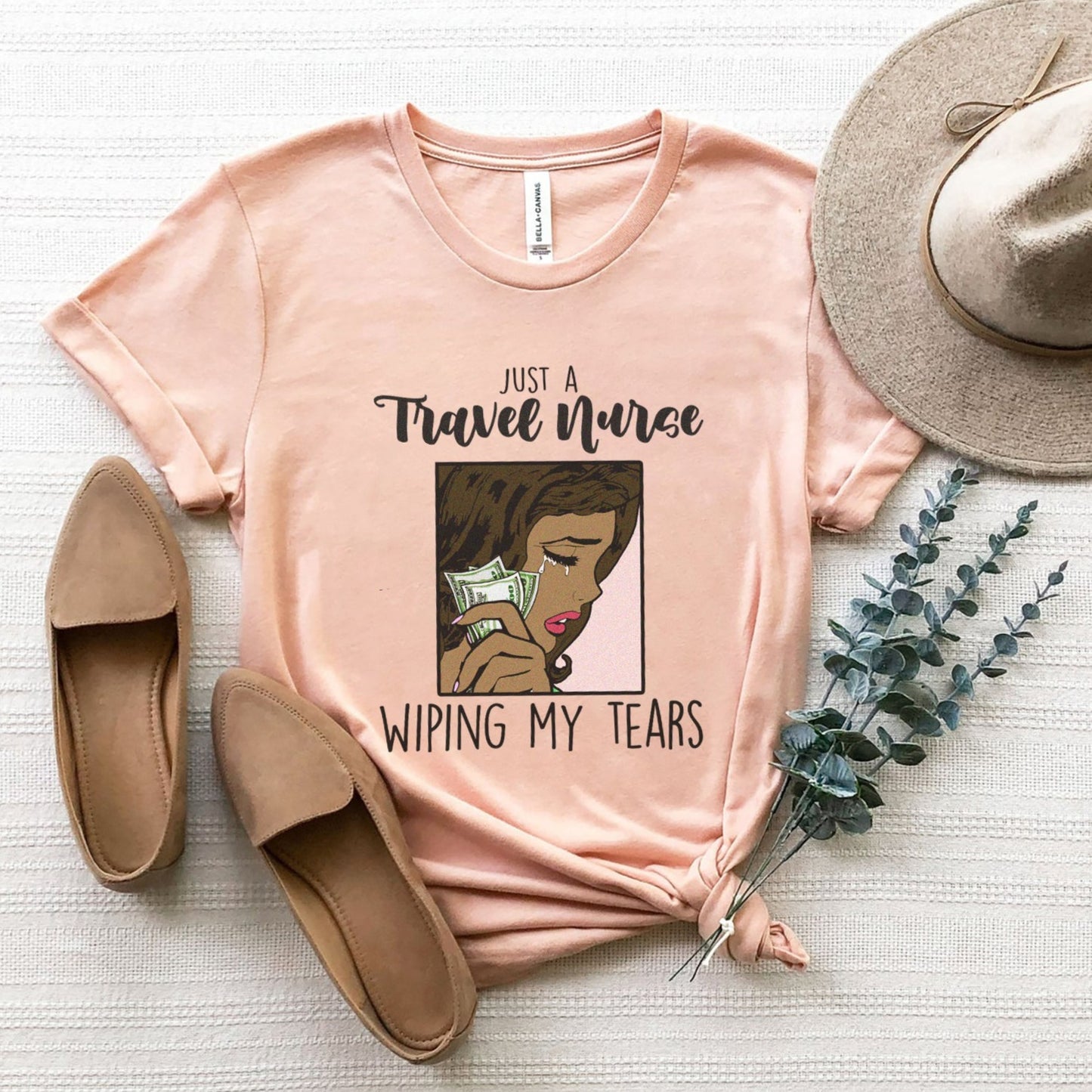 Travel Nurse Wiping My Tears T-Shirt - Melanin Edition