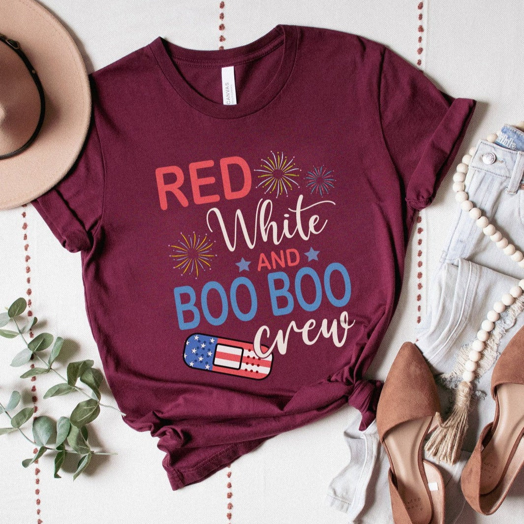 Red, White & Boo Boo Crew T-Shirt