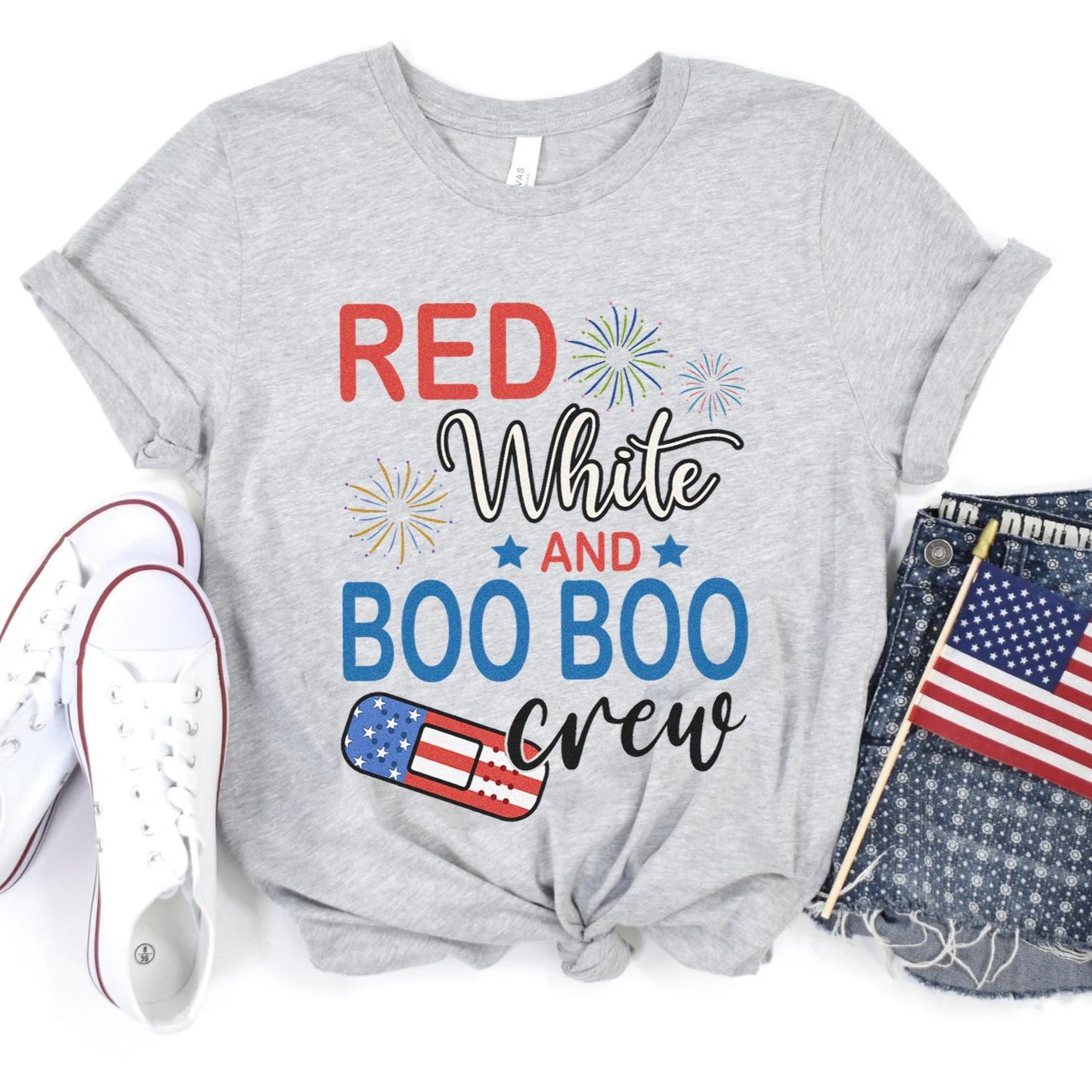 Red, White & Boo Boo Crew T-Shirt