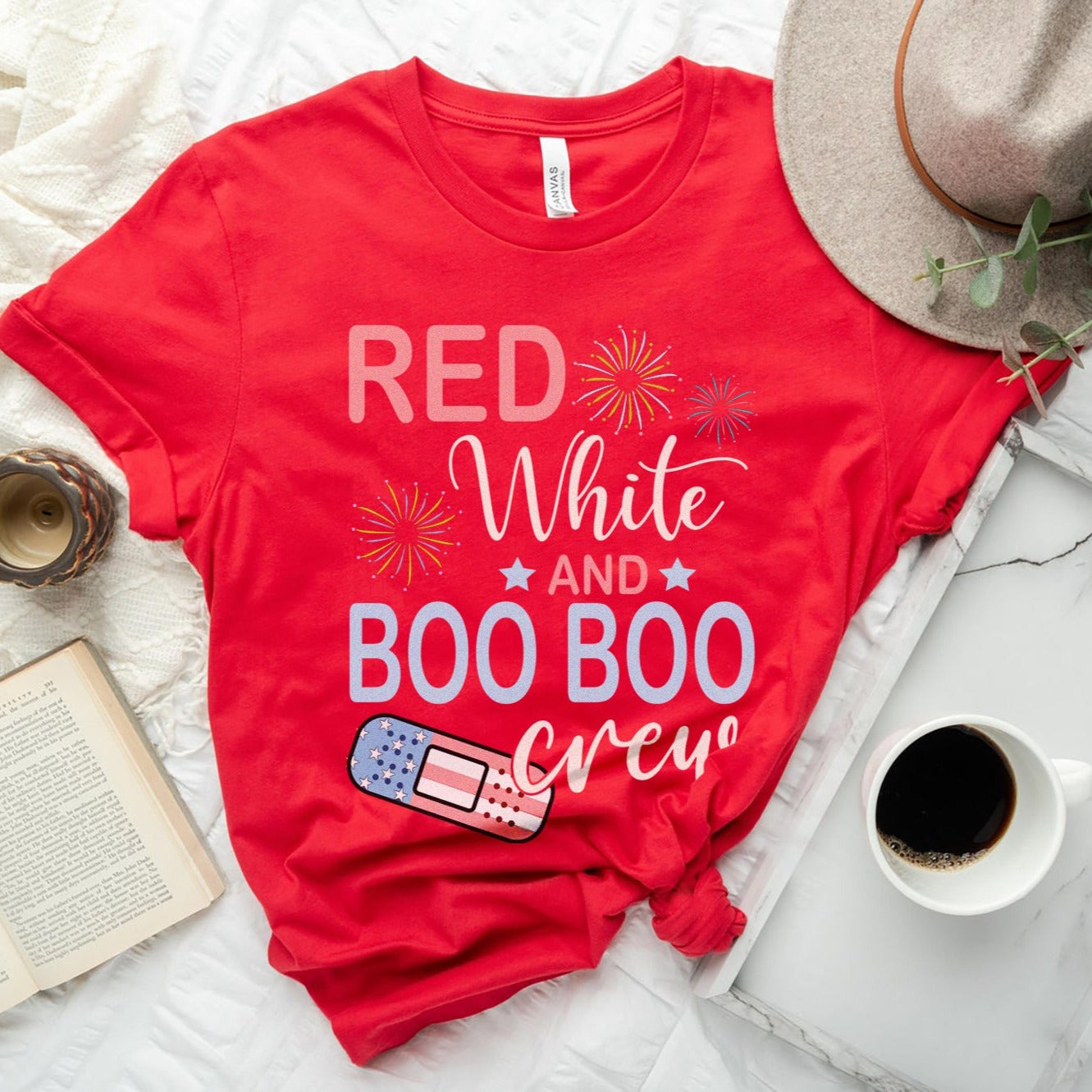 Red, White & Boo Boo Crew T-Shirt