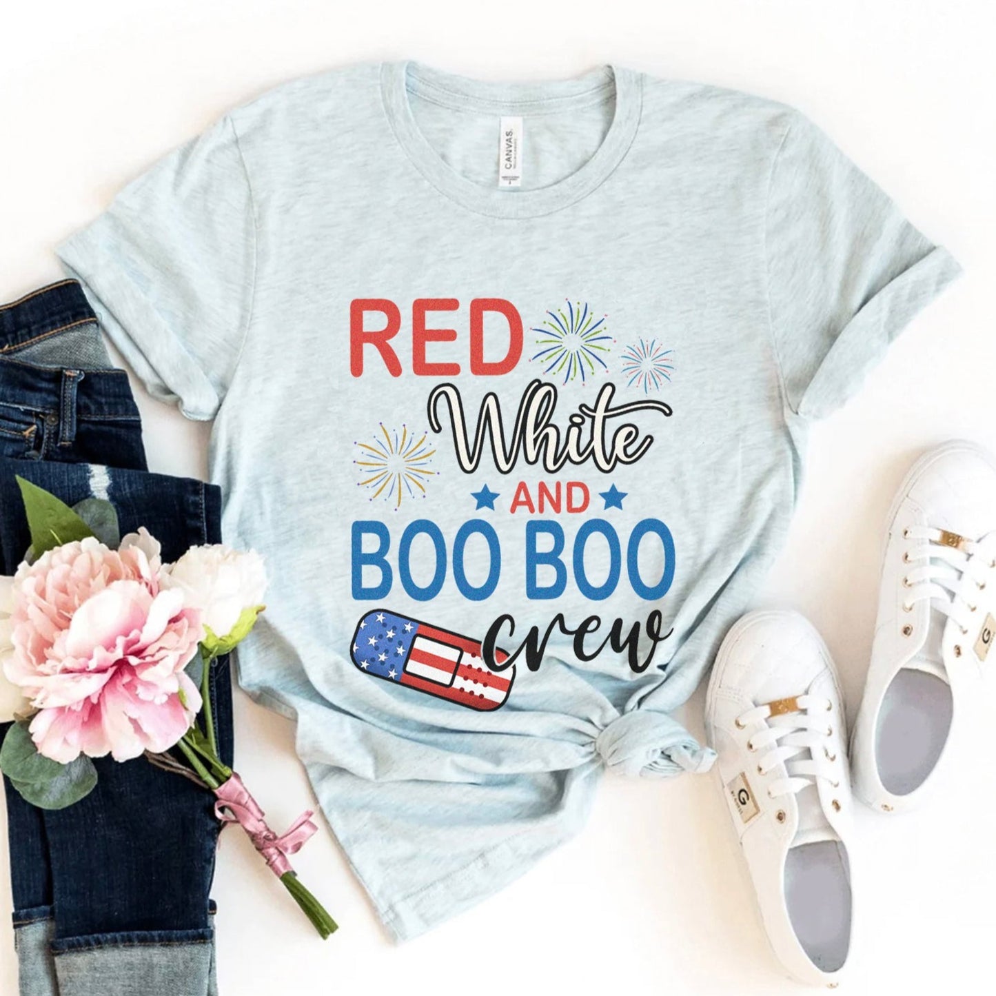 Red, White & Boo Boo Crew T-Shirt