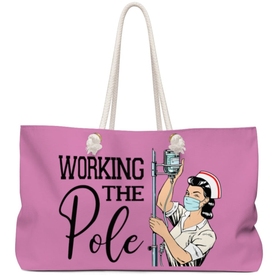 Working the (IV) Pole Oversized Weekender Bag