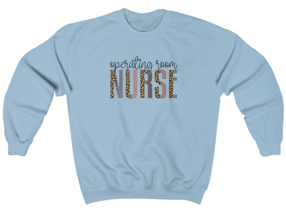 OR Nurse Leopard Text Sweatshirt