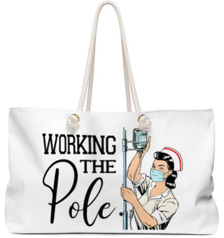 Working the (IV) Pole Oversized Weekender Bag
