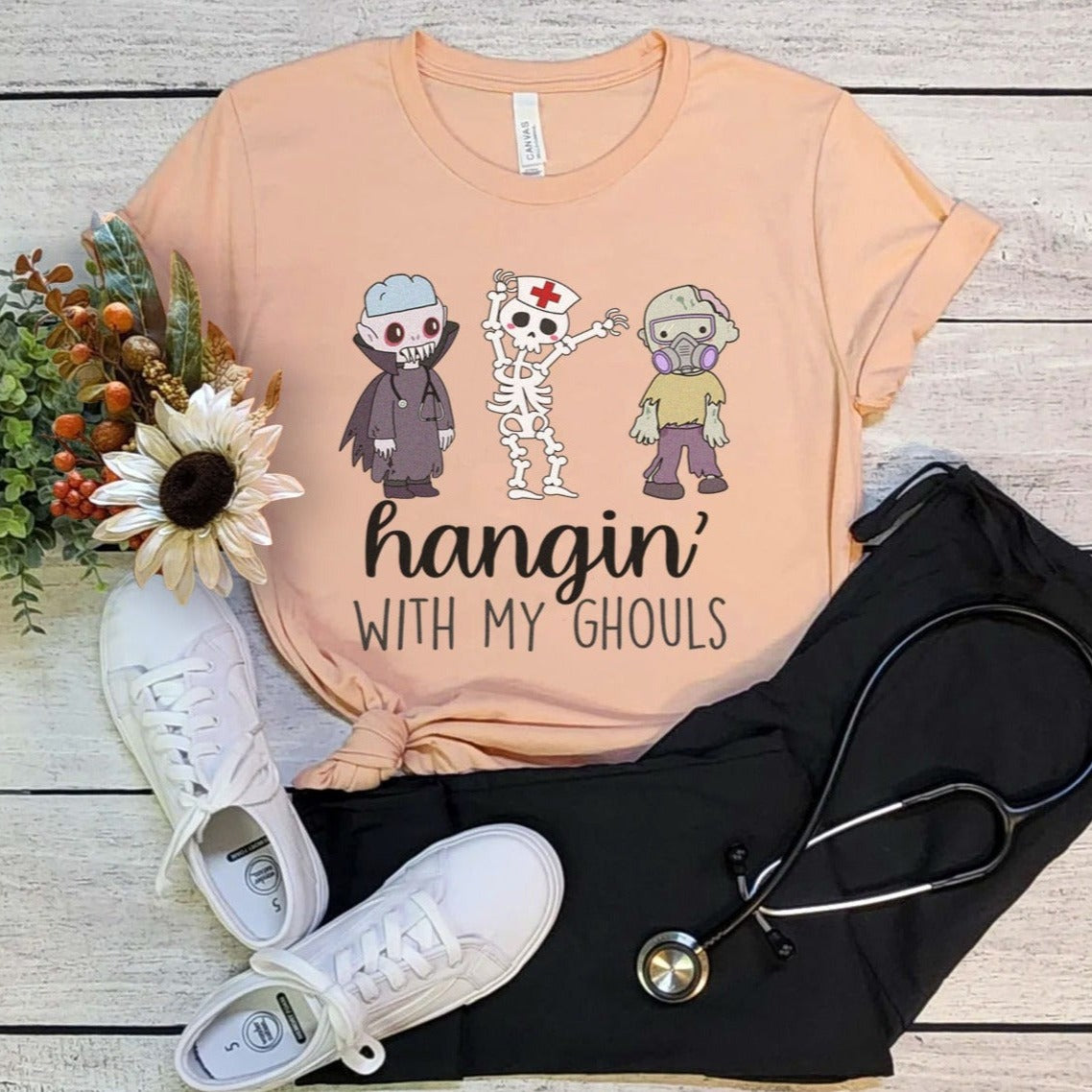 Hangin' with my Ghouls Healthcare Worker T-Shirt