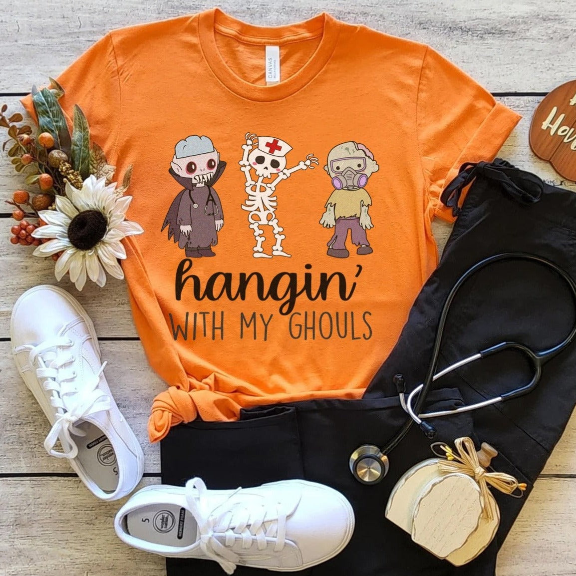 Hangin' with my Ghouls Healthcare Worker T-Shirt