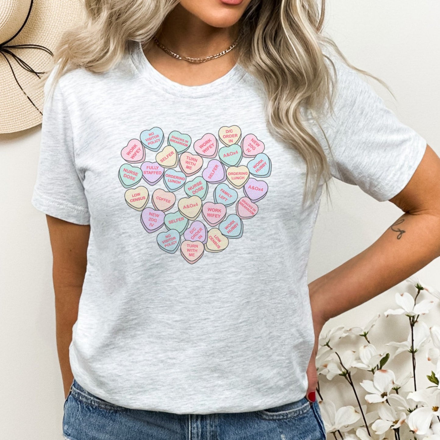 Med Surg Nurse Conversation Hearts T-Shirt