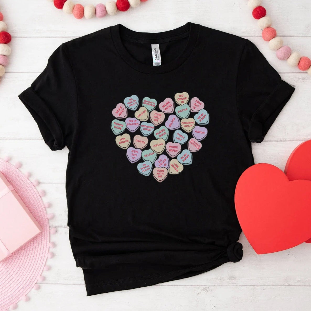 Med Surg Nurse Conversation Hearts T-Shirt