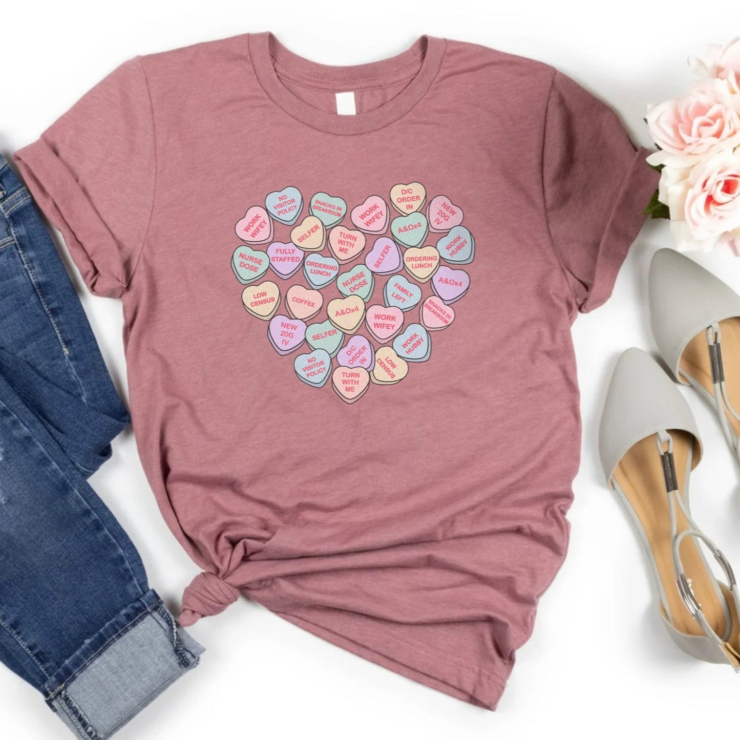 Med Surg Nurse Conversation Hearts T-Shirt