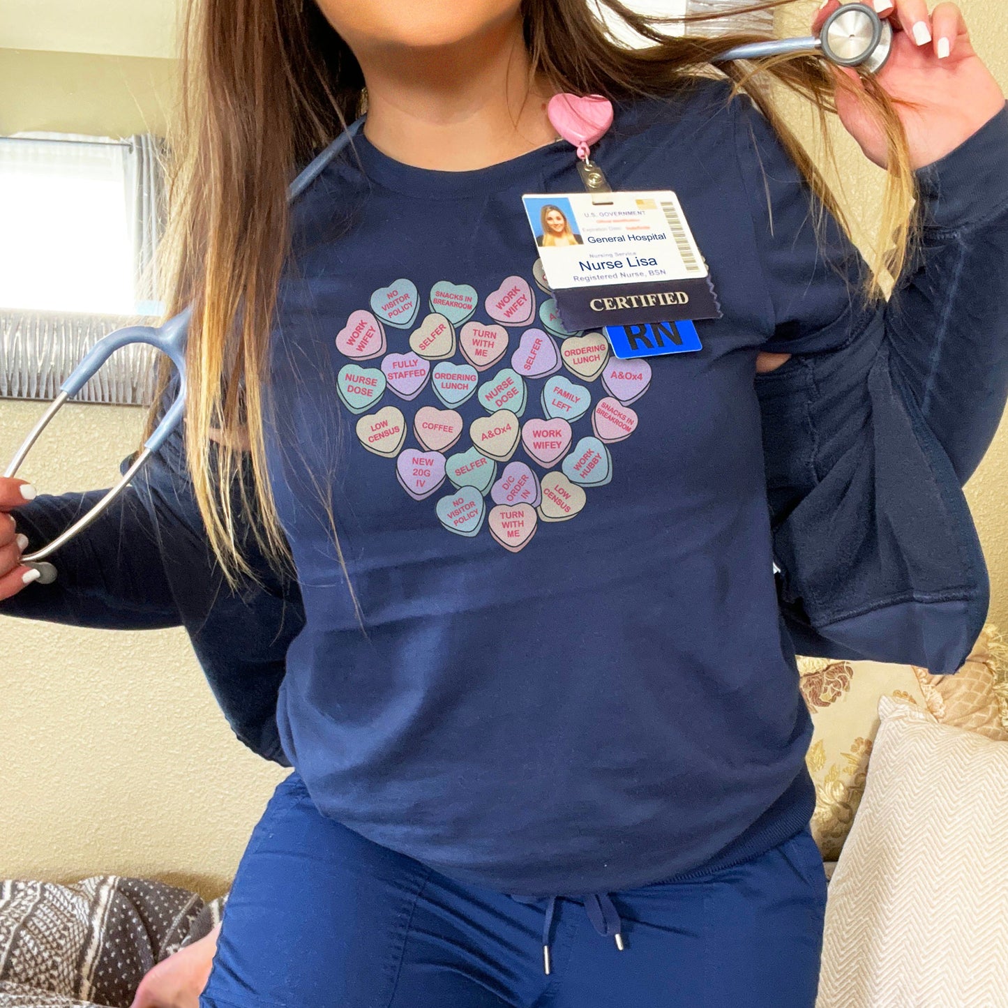Med Surg Nurse Conversation Hearts T-Shirt