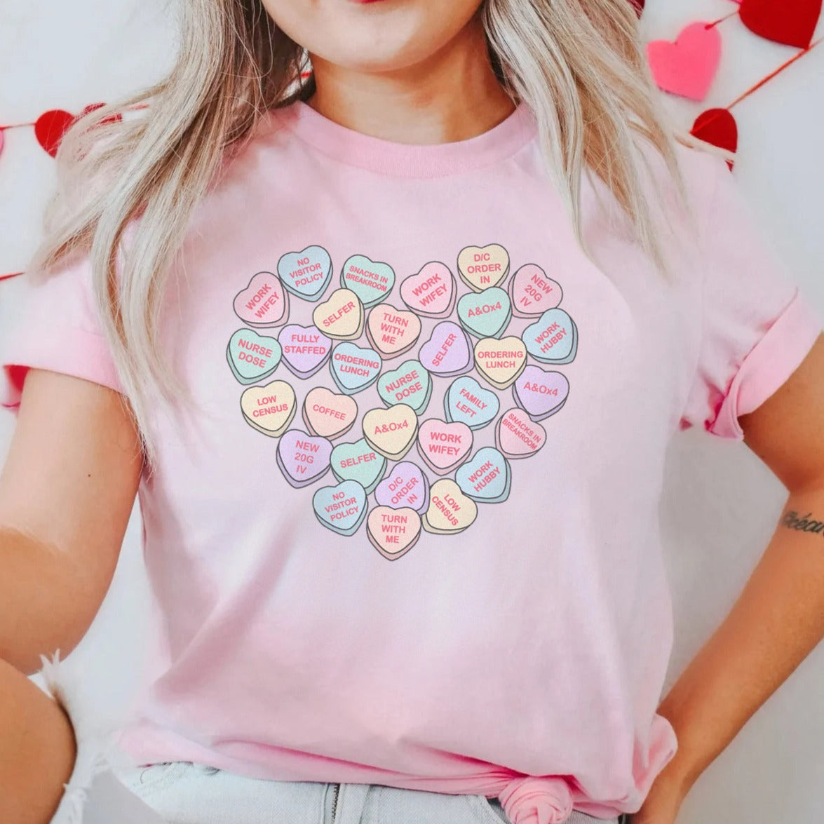 Med Surg Nurse Conversation Hearts T-Shirt