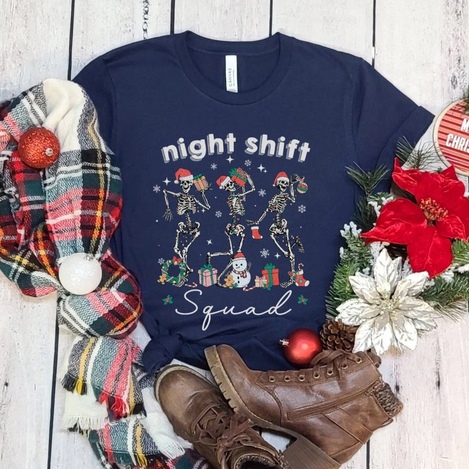 Night Shift Squad Christmas T-shirt