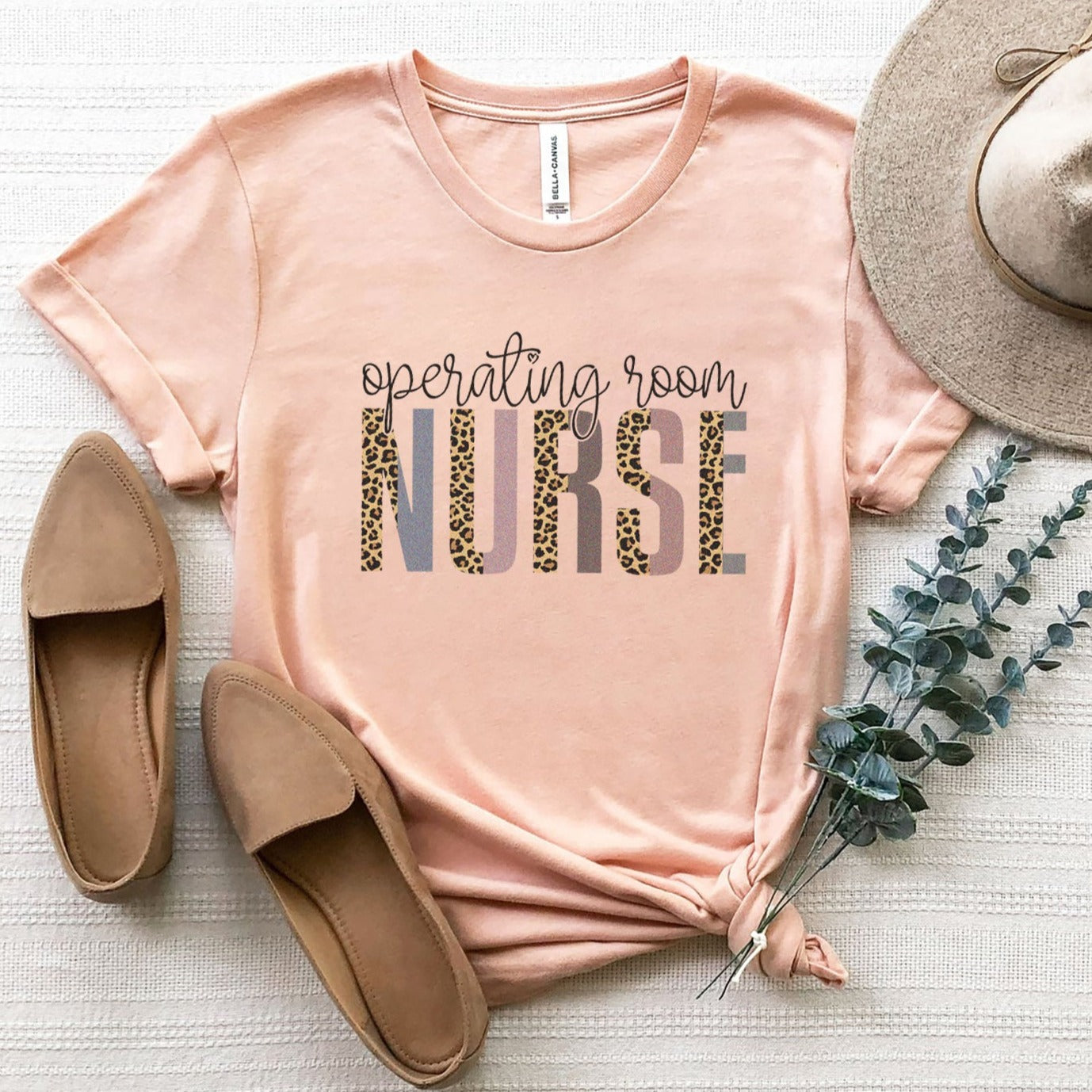 OR Nurse Leopard Text T-Shirt