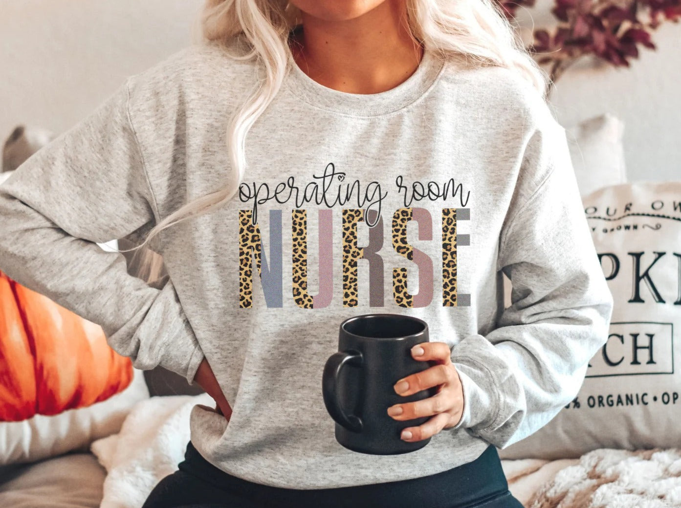 OR Nurse Leopard Text Sweatshirt