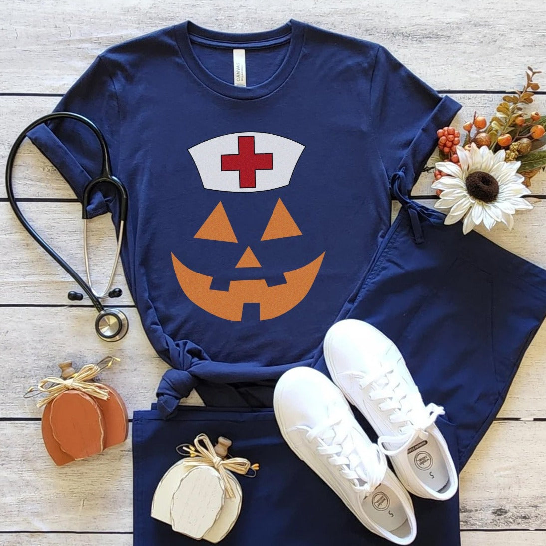 Jack-o-lantern Nurse T-Shirt