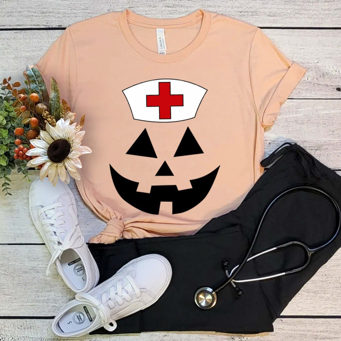 Jack-o-lantern Nurse T-Shirt
